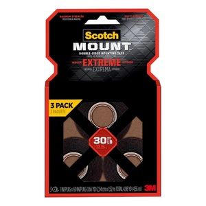 Scotch-Mount Extreme Double-Sided Tape 414H-3PK NIB.